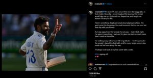 Virat Kohli Retirement :विराट कोहली ने इंस्टा पर की पोस्ट 