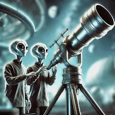 conspiracy theory on alien with telescope