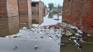 Firozabad rain में वार्ड नंबर 47 बना तालाब