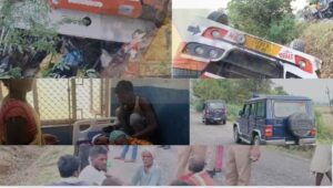 Uttar Pradesh Road Accident में बांदा के मुरवल में तेज रफ्तार बस खाई में पलटी, डेढ़ दर्जन मजदूर घायल
