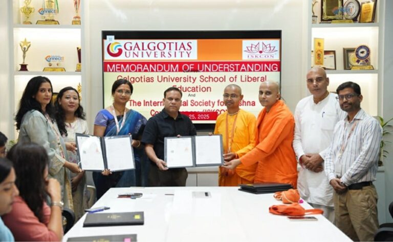ISKCON MoU With Galgotias University.