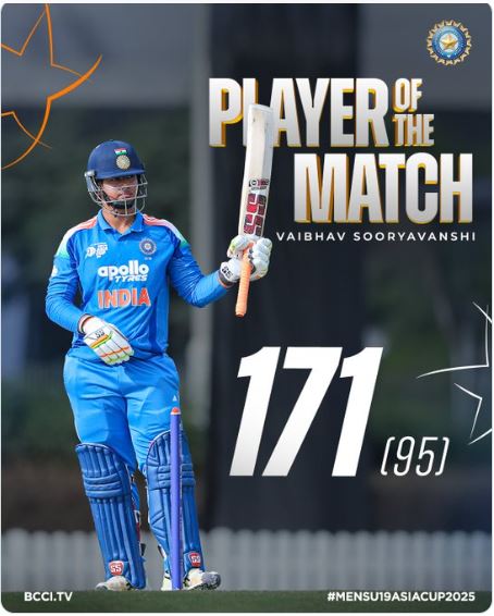 95 गेंद, 171 रन और छक्कों की बारिश, Vaibhav Sooryavanshi ने बना डाला महारिकॉर्ड !