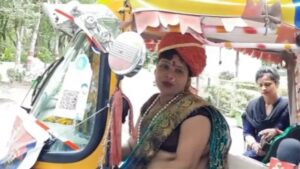 Jhansi First Lady Auto Driver. 